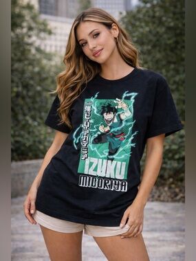 My Hero Academia (MHA) Izuku Midoriya “Deku” Graphic Tee – Size Medium